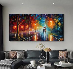 Abstrait <span class=keywords><strong>romantique</strong></span> forêt <span class=keywords><strong>paysage</strong></span> <span class=keywords><strong>peinture</strong></span> à l'huile sur toile grand mur Art coloré arbre <span class=keywords><strong>peinture</strong></span> personnalisé moderne salon décor - Product Image 6