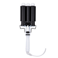 Fer à boucler professionnel trois-en-un personnalisé avec écran LCD pour ondulations et boucles effet œuf