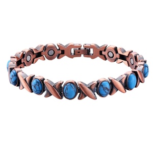 Pulsera Magnética de Cobre con Bioenergía Geométrica Personalizada, Cuentas de Piedra Natural, Ajustable, Unisex, Joyería para el Equilibrio de la Salud - Product Image 2