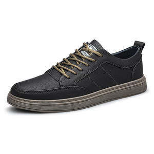 Chaussures décontractées pour hommes avec bande élastique, chaussures en cuir surdimensionnées, chaussures de sport décontractées confortables et respirantes en cuir de vachette pour hommes - Product Image 6