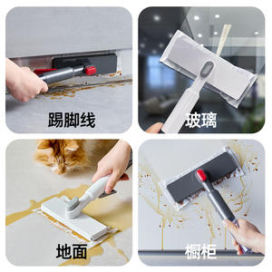 Cepillo de limpieza multifuncional para cocina con botella de spray, paños desechables y cabezal de microfibra para uso doméstico - Product Image 1