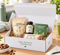 Boîte d'expédition personnalisée en carton ondulé avec bande déchirable pour produits alimentaires fonctionnels et de bien-être, emballage e-commerce