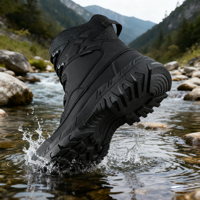 Bottes tactiques personnalisées avec logo, résistantes à l'eau, en daim de vache, pour la randonnée en extérieur, toutes surfaces, fabricant OEM ODM