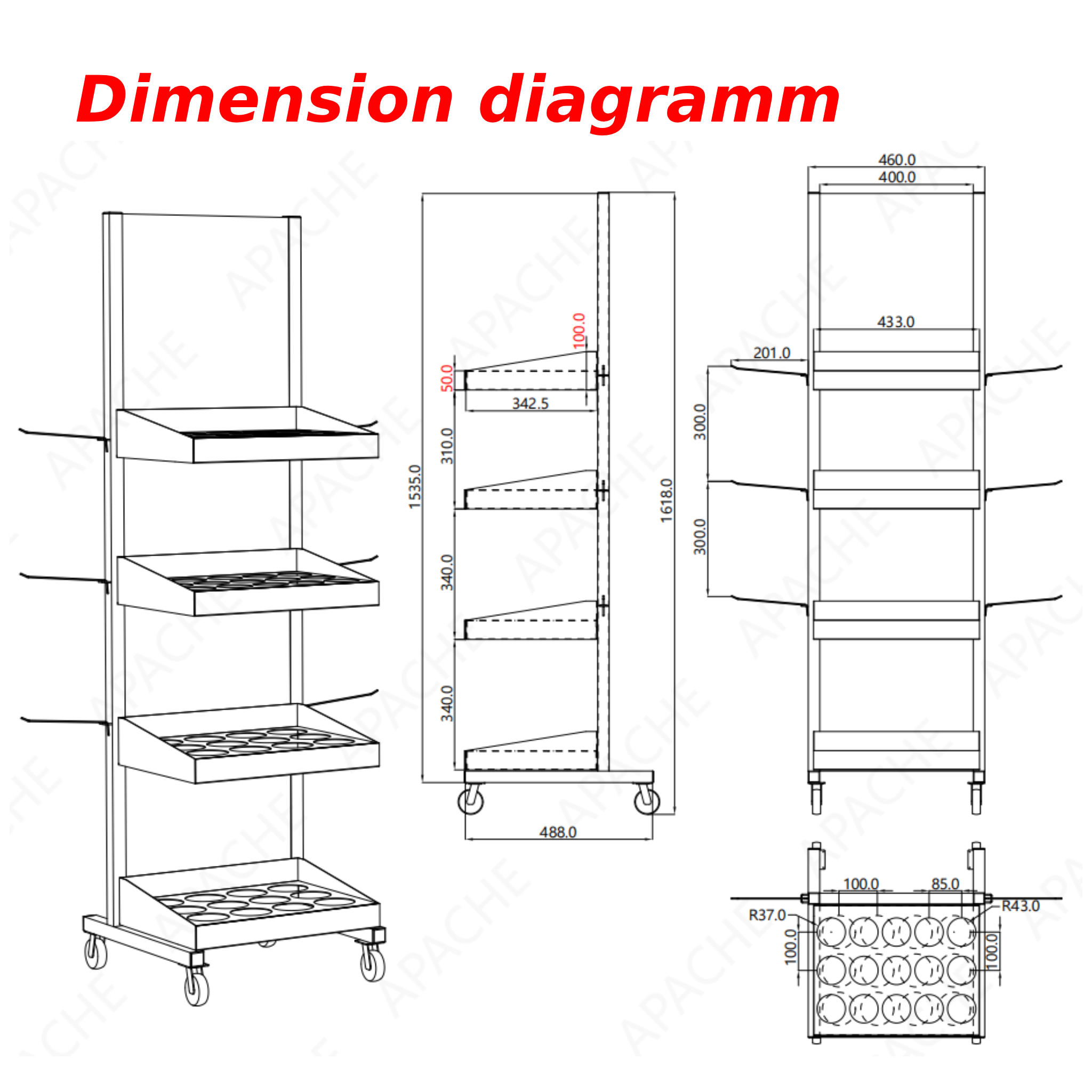 Apache Custom Metal Hook Thermos Bottle Display Stand for Retail Shop Shelves for Supermarket for Sports Store — view 2