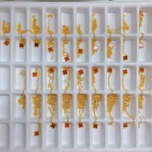 Perhiasan PCX Emas Murni 24K Asli Berhiaskan Zirkon Liontin Rantai Daun Semanggi Empat Model Mewah Desainer - Product Image 4