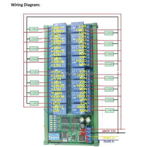 DC12V 16通道RS485 Modbus RTU继电器模块遥控开关可编程控制器扩展板，用于发光二极管电机PTZ摄像机智能家居 - Product Image 5
