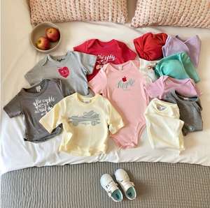 Ensemble de vêtements pour enfants en coton de classe A coréen, léger, fin, tenue décontractée d'été, 0-12 ans, kits mixtes unisexes - Product Image 2