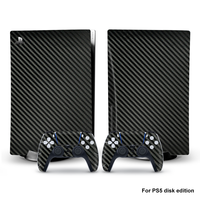 Autocollant en fibre de carbone Data Frog pour la console de manette PS5, peau pour Playstation 5
