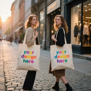 Bolsa de Compras Reutilizable Ecológica de Algodón Twill con Logotipo Personalizado, Impresión en Serigrafía, Colores Personalizados, con Asa para el Hombro - Product Image 6