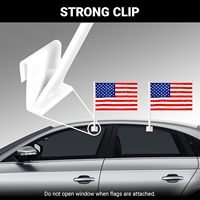 Nouveau produit 2026 : Drapeau de voiture personnalisé à sublimation, mini-drapeau de pays en polyester à clipser sur fenêtre pour matchs de football et élections