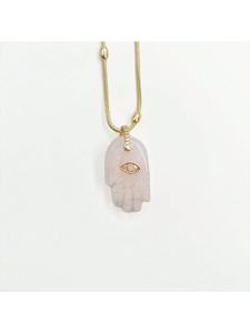 Nuovo arrivo gioielli curativi oro placcato diamante zircone Hamsa <span class=keywords><strong>Fatima</strong></span> <span class=keywords><strong>mano</strong></span> malocchio pietra <span class=keywords><strong>collana</strong></span> per gli uomini delle donne - Product Image 5