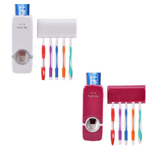A0489 New Auto Automatic <b>Toothpaste</b> <b>Dispenser</b>+5 Toothbrush Holder Set Wall Mount Stand - Product Image 5