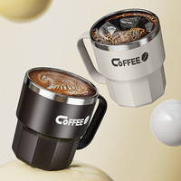Mug à café en acier inoxydable de 13 oz - Mug de voyage isotherme durable pour la maison et le bureau, cadeaux d'anniversaire pour hommes et femmes - Rouge et blanc