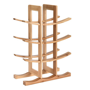 Solid Wood Wine <b>Rack</b> 3 Tier Countertop Storage Display <b>Rack</b> For <b>Kitchen</b> Living Room - Product Image 4