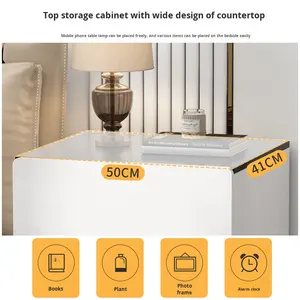 <span class=keywords><strong>Table</strong></span> <span class=keywords><strong>de</strong></span> <span class=keywords><strong>chevet</strong></span>, blanche, adaptée aux chambres <span class=keywords><strong>de</strong></span> petite taille, armoire <span class=keywords><strong>de</strong></span> rangement et d'organisation, étagère <span class=keywords><strong>de</strong></span> <span class=keywords><strong>chevet</strong></span> économique et simple - Product Image 3