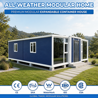 Maison préfabriquée compacte à construction rapide de 20 pieds ou 40 pieds, entièrement meublée, 2 chambres, 1 salle de bain, prête à être expédiée, maison conteneur extensible