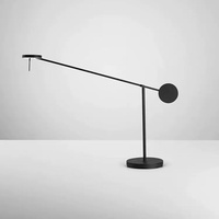 Elegante Lámpara de Mesa de Diseño, Lámpara de Mesa LED Negra para Hotel, Dormitorio, Mesita de Noche, Moderna y Lujosa