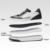 Chaussures Décontractées Homme en Cuir Véritable Doublées, Toutes Saisons, Rehaussantes de 8 cm, Vente en Gros Usine