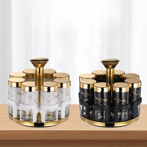 Juego de tarros de cristal giratorios para especias, sal y pimienta para el hogar - Product Image 3