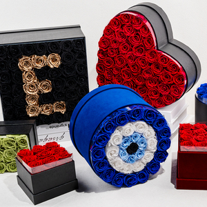 Cadeau de la Saint-Valentin, fleurs pour un anniversaire, roses éternelles, vente en gros, boîte de luxe, rose stabilisée et préservée pour femme - Product Image 1