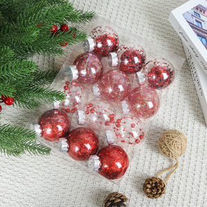 Nouvelles <span class=keywords><strong>Boules</strong></span> de Noël Transparentes en PET 6cm 12pcs Ornements Creux à Suspendre pour Mariage et <span class=keywords><strong>Maternelle</strong></span> - Product Image 3