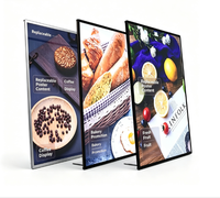 Boîtes lumineuses publicitaires LED pour affichage de menus sur table avec cadre fin et rétroéclairage uniforme pour café, restaurant, commerce de détail