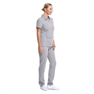 ZX Usine Personnalisé Slim Femme Scrubs Uniformes Ensembles 2023 Infirmière Travail Survêtement Stretch Fit À Manches Courtes Polo Jogger Pantalon - Product Image 2