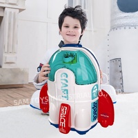 Samtoy Jouet éducatif 2 en 1 pour enfants d'âge préscolaire, maison de jeu, station spatiale, navette, ensemble de jouets spatiaux pour garçons