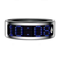 Bague connectée Topo Muslim Smart Ring Zikr Tasbeeh avec compteur, affichage LED, suivi de la santé du cycle menstruel, contrôle à distance, photo, sommeil, exercice et recharge