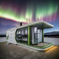 Bureau personnalisé en usine Hôtel de villégiature mobile moderne préfabriqué Maison capsule spatiale préfabriquée écologique de luxe