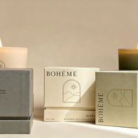 Boîte cadeau en papier recyclable avec logo personnalisé, écologique, parfumée, avec doublure en éponge rigide, petit MOQ, emballage pour pot de bougie