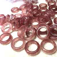 Vente en gros de bagues en quartz fraise naturelle bague en quartz fraise pour cadeau d'amour