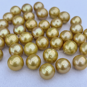 Muses Jewels - Perlas Naturales <span class=keywords><strong>de</strong></span> Agua Dulce Teñidas al por Mayor, 12-15 mm, Redondas, Color Dorado, Perlas Sueltas para <span class=keywords><strong>la</strong></span> Fabricación <span class=keywords><strong>de</strong></span> Joyas - Product Image 3