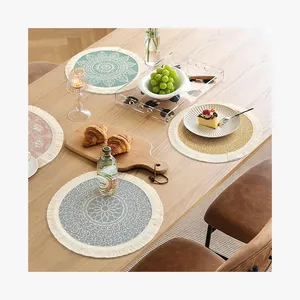 Toptan yuvarlak Placemats iş ihtiyaçları için toplu siparişler pamuk Placemats