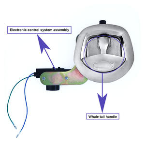 12V電動クロムメッキ亜鉛合金製クジラの尾型パネル トラック/UTEキャノピーツールボックスハンドルロック（キー付き）ISO9001認証カスタムロゴ入り - Product Image 1