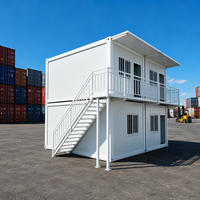 Maison conteneur modulaire préfabriquée à deux étages, à assemblage rapide, démontable, pour logement sur chantier