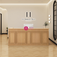 Comptoir de réception en bois de style rétro moderne français Yicheng Beauty, comptoir de caisse, bureau d'accueil pour salon de beauté, provenant d'un fournisseur chinois