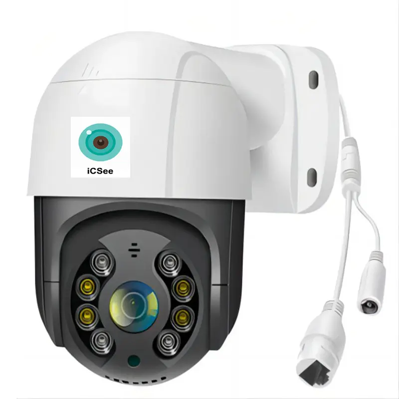 Câmera de segurança xm iCSee 8MP 4MP para exterior, câmera POE IP ptz, fonte de luz fullcolor dupla, áudio bidirecional, câmera de rede POE PTZ