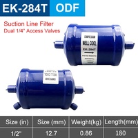 Filtre déshydrateur à aspiration EK-284T 1/2" ODF pour soudure, élimination de l'humidité et des acides, pour systèmes de réfrigération en fer WELL-COOL, 42 bars MWP