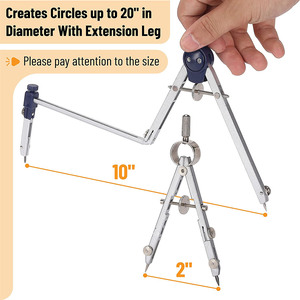 Bview nghệ thuật chuyên nghiệp 7 cái hình học thiết lập Kim Loại la bàn cho hình học, soạn thảo, toán học, vẽ - Product Image 3