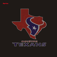 Prêt à expédier : Motif thermocollant de strass bling texan du Texas pour la décoration des vêtements des supporters le jour du match