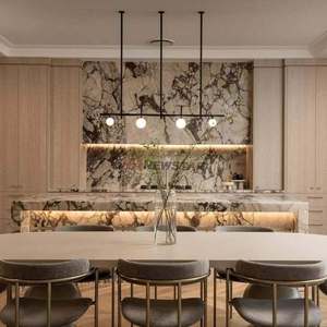 Phong cách Châu Âu tùy chỉnh nhà bếp Countertop tự nhiên Onyx với đá cẩm thạch Countertop tường kệ Laminate nhà bếp Countertop đảo - Product Image 2