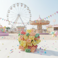 Bonbons gélifiés Halal en gros format, saveur fruitée et acidulée, friandises sucrées et piquantes, idéales pour la vente en supermarché