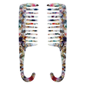 Pettine in acetato a denti larghi con Logo personalizzato con crossboard stile alla moda con gancio acido acetico - Product Image 5