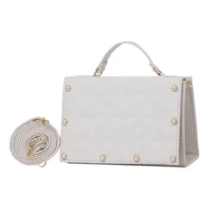 Bolso Bandolera Gisela Blanco para Mujer, Correa Única, Diseño Vintage a Rayas, Cuero Genuino, Impermeable, para Uso Diario en Verano e Invierno - Product Image 3