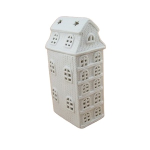 Porte-bougie en céramique de Noël, lanterne en <span class=keywords><strong>porcelaine</strong></span> blanche, décoration de la <span class=keywords><strong>maison</strong></span>, centre de table - Product Image 2