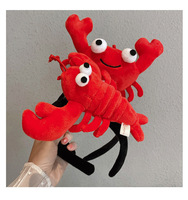 Serre-tête en peluche homard de dessin animé mignon, accessoire créatif pour photos, serre-tête animalier