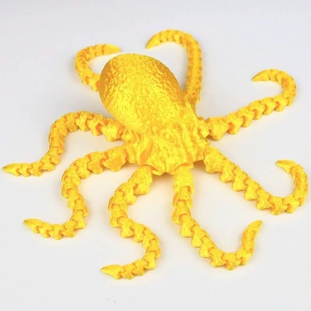 Wholesale Customizable OEM 3D Printed Octopus Squid Animal Models Plastic Children's Toys Movable Joints 1/12 Scale Ages 25-36m
