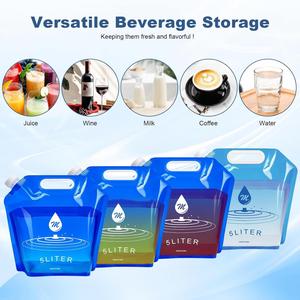 Sacs à eau portables JUB, sans BPA, anti-fuite, pliables, congelables, en plastique, 1,3 gallon, pour le camping, la randonnée, la pêche, la randonnée en montagne - Product Image 2