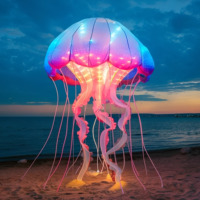 Lanterne LED en forme de méduse, thème animaux marins, solution d'éclairage tout-en-un pour la décoration d'entrée d'aquarium sous-marin